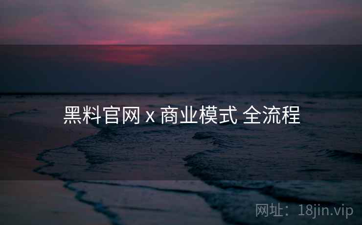 黑料官网 x 商业模式 全流程  第2张