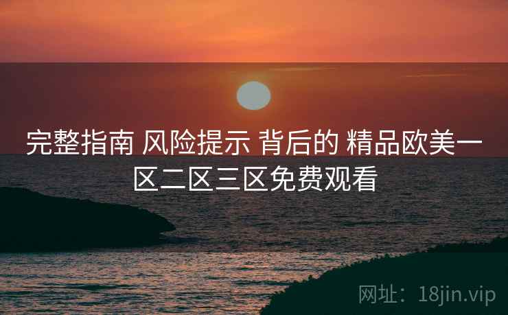 完整指南 风险提示 背后的 精品欧美一区二区三区免费观看  第1张
