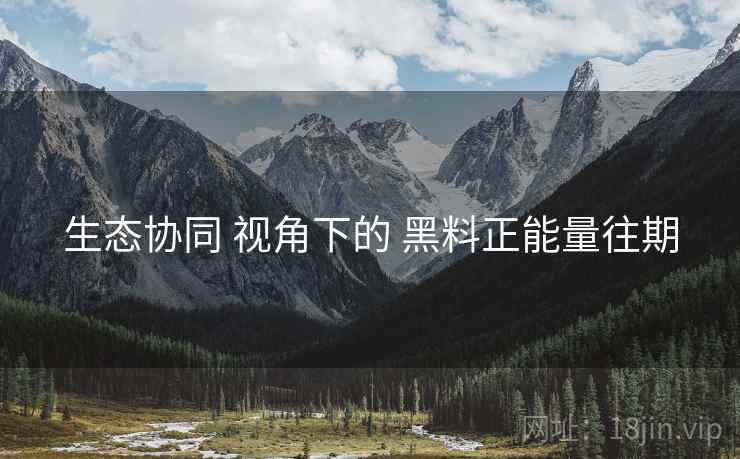 生态协同 视角下的 黑料正能量往期  第1张