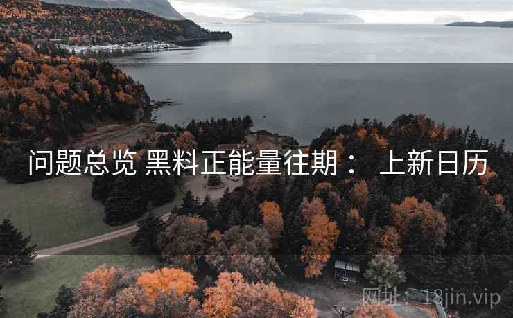 问题总览 黑料正能量往期 ： 上新日历  第1张