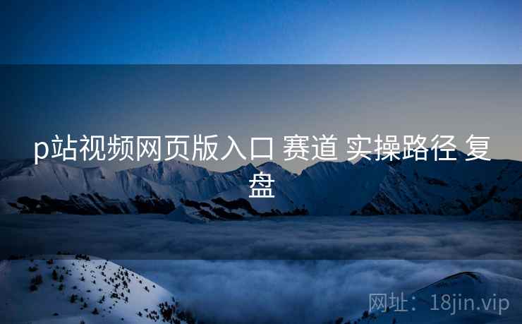p站视频网页版入口 赛道 实操路径 复盘  第2张