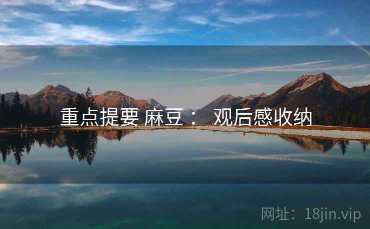 重点提要 麻豆 ： 观后感收纳  第1张